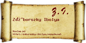 Záborszky Ibolya névjegykártya
